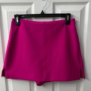 Women's express hot pink editor skirt with built in short